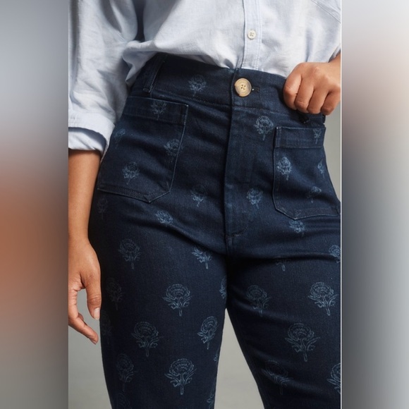 Anthropologie The Colette Cropped Wide-Leg Jeans Size 16W NWT - Picture 4 of 16